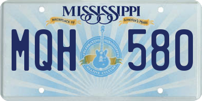 MS license plate MQH580