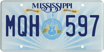 MS license plate MQH597