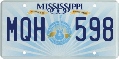 MS license plate MQH598