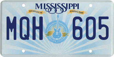 MS license plate MQH605