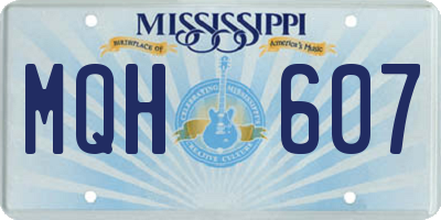 MS license plate MQH607