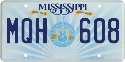 MS license plate MQH608