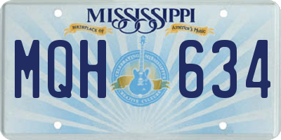 MS license plate MQH634