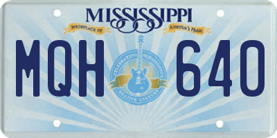 MS license plate MQH640