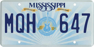MS license plate MQH647