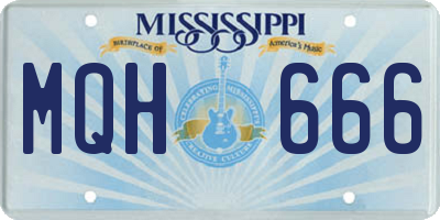 MS license plate MQH666