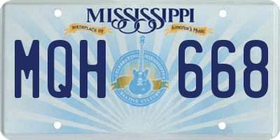 MS license plate MQH668