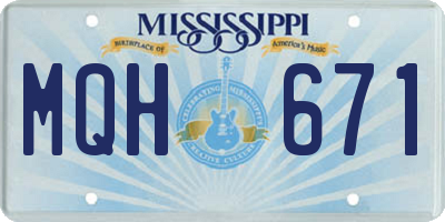 MS license plate MQH671