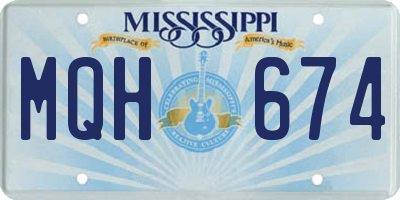 MS license plate MQH674
