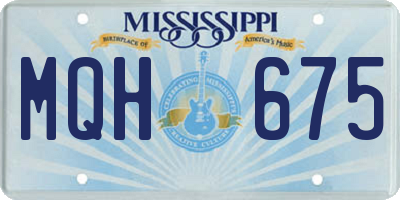 MS license plate MQH675