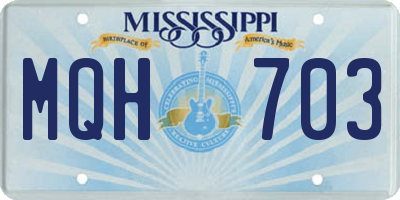MS license plate MQH703