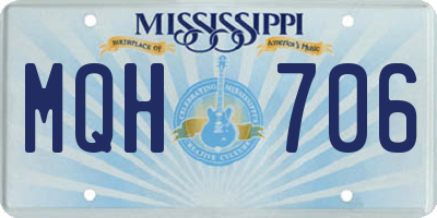 MS license plate MQH706