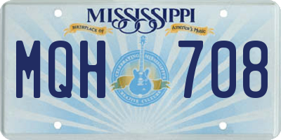 MS license plate MQH708