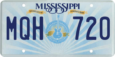 MS license plate MQH720