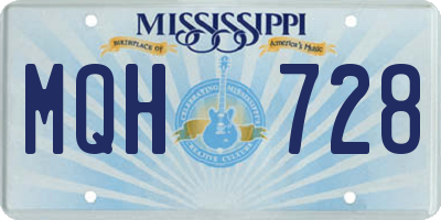 MS license plate MQH728