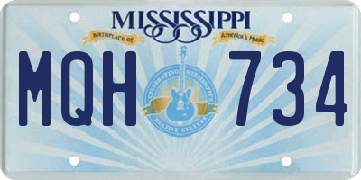 MS license plate MQH734