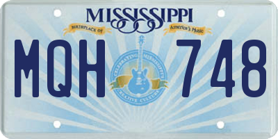 MS license plate MQH748