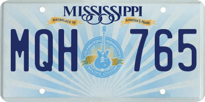MS license plate MQH765