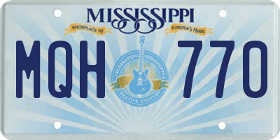 MS license plate MQH770