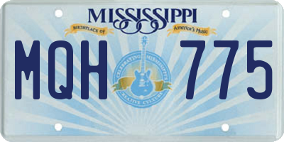 MS license plate MQH775