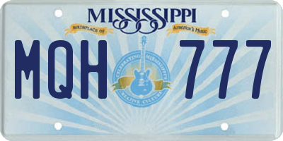 MS license plate MQH777