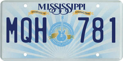 MS license plate MQH781