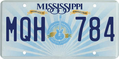 MS license plate MQH784