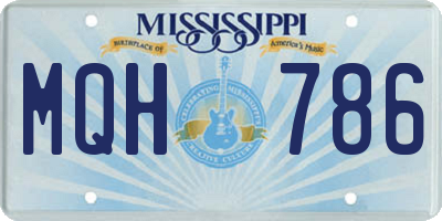 MS license plate MQH786