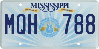 MS license plate MQH788