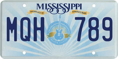 MS license plate MQH789