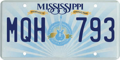 MS license plate MQH793