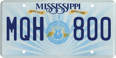 MS license plate MQH800