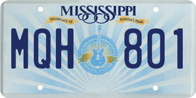 MS license plate MQH801
