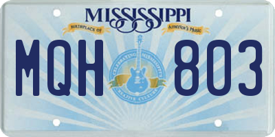MS license plate MQH803