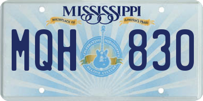 MS license plate MQH830