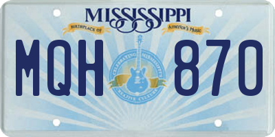 MS license plate MQH870