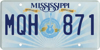MS license plate MQH871
