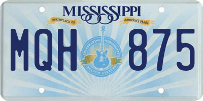 MS license plate MQH875