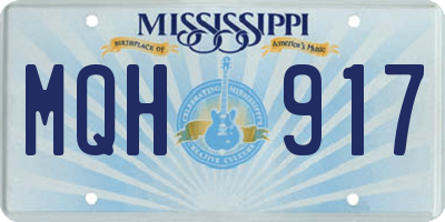 MS license plate MQH917