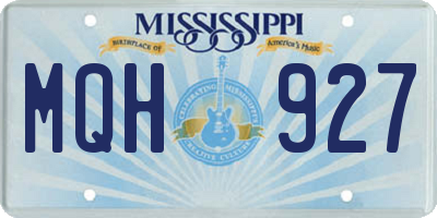 MS license plate MQH927