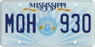 MS license plate MQH930