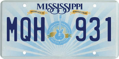 MS license plate MQH931
