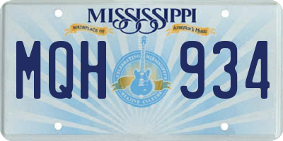 MS license plate MQH934