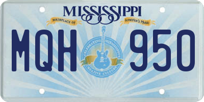 MS license plate MQH950