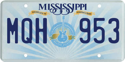 MS license plate MQH953