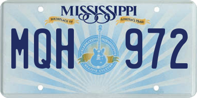 MS license plate MQH972
