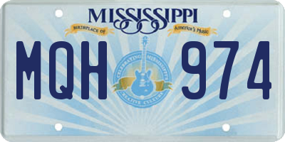MS license plate MQH974