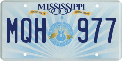 MS license plate MQH977