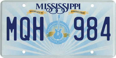 MS license plate MQH984