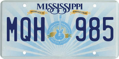 MS license plate MQH985